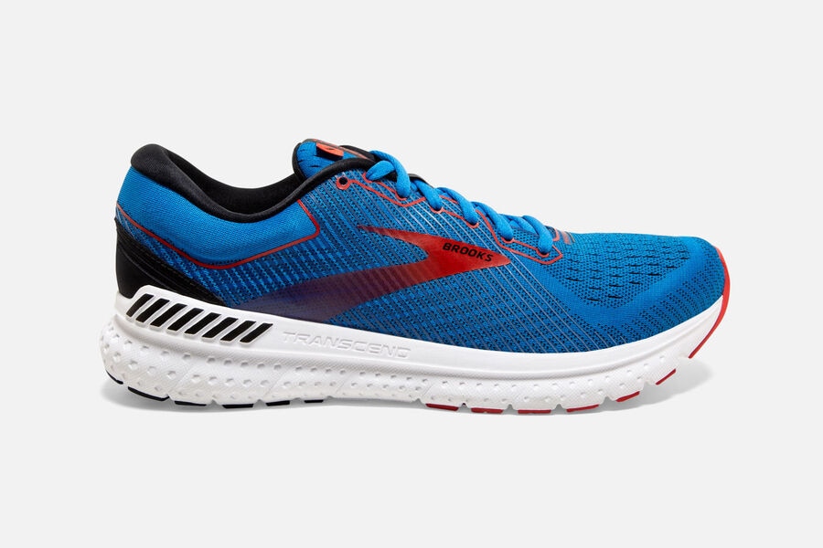 Brooks Running Shoes - Transcend 7 Road Mens - Blue/Red - SPU-907143